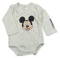 Bílo-šedé melírované body s Mickey Mousem Disney