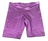 Růžové lesklé elastické kraťasy Matalan