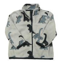 Světlešedá propínací mikina s dinosaury George
