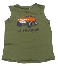 Khaki tílko s autem Topolino