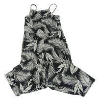 Černý kalhotový overal s listy H&M