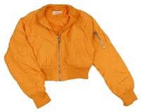 Oranžová šusťáková zateplená crop bunda H&M