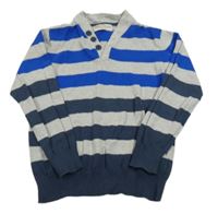 Modro-šedý pruhovaný svetr M&S