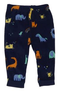 Tmavomodré fleecové kalhoty se zvířátky George