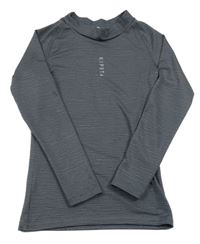 Šedé melírované sportovní triko s logem Kipsta