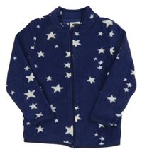 Tmavomodrá fleecová propínací mikina s hvězdami Lily & Dan