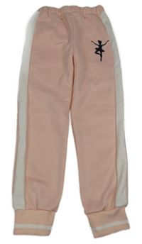 Světlerůžovo-bílé tepláky s baletkou