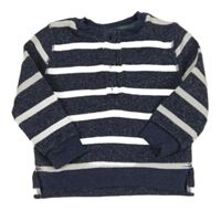 Tmavomodro-bílo pruhovaný svetr F&F