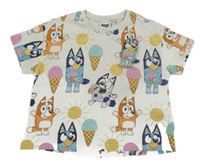 Smetanové tričko s Bluey a 3D postavičkou 