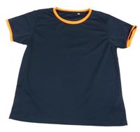Tmavomodro-oranžové sportovní tričko 