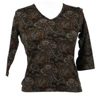 Dámské hnědo-béžové vzorované triko Montego 