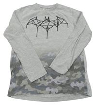Šedo-army triko s Batmanem 