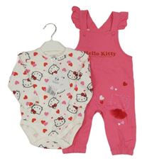 Nové - 2set - Růžové laclové tepláky s Kitty + body Sanrio