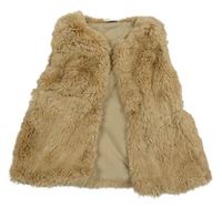 Béžová kožešinová podšitá vesta Next 