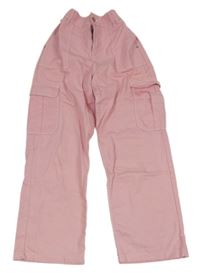 Růžové wide leg rifle s kapsami Primark