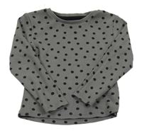 Šedo-černé žebrované puntíkaté triko George