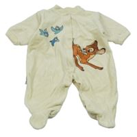 Smetanový sametový overal s Bambim 