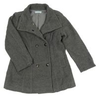 Šedý flaušový podšitý kabát