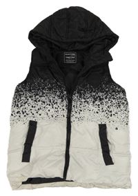 Černo-bílá šusťáková zateplená bunda s kapucí Chapter young