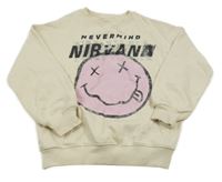 Béžová mikina se smajlíkem - Nirvana
