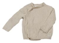 Béžový žebrovaný zavinovací svetr Mothercare