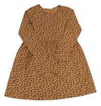 Béžovo-hnědé vzorované bavlněné šaty H&M