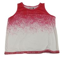 Bílo-tmavorůžový vzorovaný sportovní crop top Ergeenomix 
