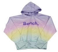Barevná pruhovaná oversize mikina s logem a kapucí Bench
