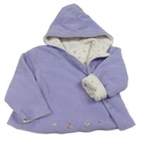 Fialový fleecový podšitý kabátek s kapucí Tupfel