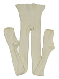 Smetanové žebrované punčocháče 