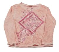 Světlerůžové triko s potiskem Diesel