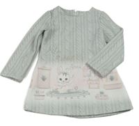 Světlešedé šaty se zajíčkem