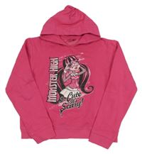 Fuchsiová mikina s potiskem Monster High a kapucí 