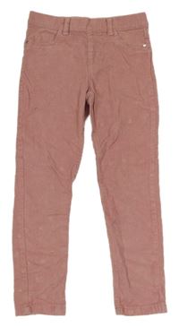 Světlerůžové puntíkované manšestrové tregíny Denim 