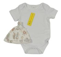 Nové - Bílé body + bílá čepice Peter Rabbit 