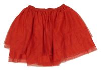Červená tylová třpytivá vrstvená sukně H&M