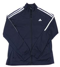 Tmavomodrá propínací sportovní mikina s logem Adidas