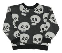 Tmavošedá mikina s lebkami H&M