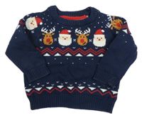 Tmavomodrý svetr se Santy a soby C&A