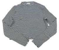 Černo-bílé pruhované žebrované crop triko Matalan