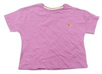Růžové melírované crop tričko s melounem Nutmeg