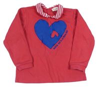 Malinová mikina se srdíčkem a nápisem a límečkem Agatha Ruiz De La Prada