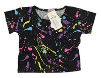 Černo-barevné skvrnité crop tričko zn. A2Z4 Kids