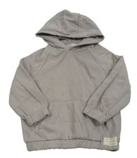 Šedá mikina s nášivkou a kapsou a kapucí George