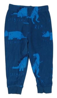 Petrolejové fleecové pyžamové kalhoty s dinosaury M&S