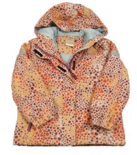 Pudrová puntíkatá šusťáková zimní bunda s kapucí MANOR