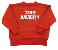 Červená teplá mikina s nápisy Matalan