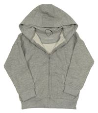 Šedá melírovaná propínací mikina s kapucí PRIMARK