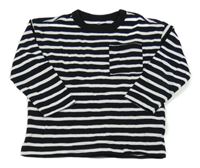 Černo-bílé pruhované mikinotriko s kapsou H&M