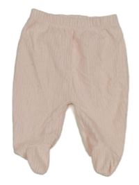 Světlerůžové žebrované sametové polodupky